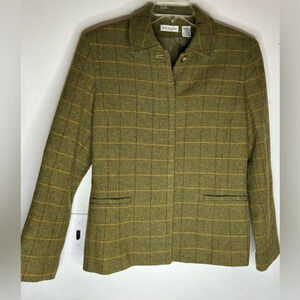 Ann Taylor Olive Plaid Blazer